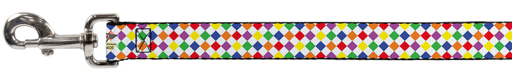 Dog Leash - Diamonds White/Multi Neon
