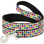 Dog Leash - Diamonds White/Multi Neon