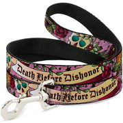 Dog Leash - Death Before Dishonor Pink