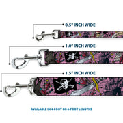 Dog Leash - Dead Men Tell No Tales Pink