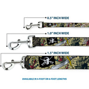 Dog Leash - Dead Men Tell No Tales Tan