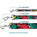 Load image into Gallery viewer, Dog Leash - Dinosaurs/Paint Splatter Black/White/Multi Color
