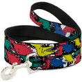 Load image into Gallery viewer, Dog Leash - Dinosaurs/Paint Splatter Black/White/Multi Color
