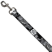 Dog Leash - Death Before Dishonor Black/White