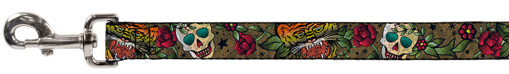 Dog Leash - Death Before Dishonor CLOSE-UP Olive