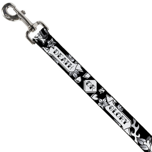 Dog Leash - Death or Glory Black/White