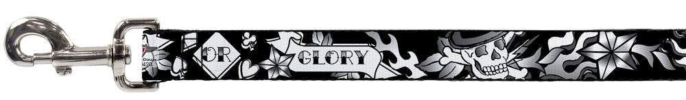 Dog Leash - Death or Glory Black/White