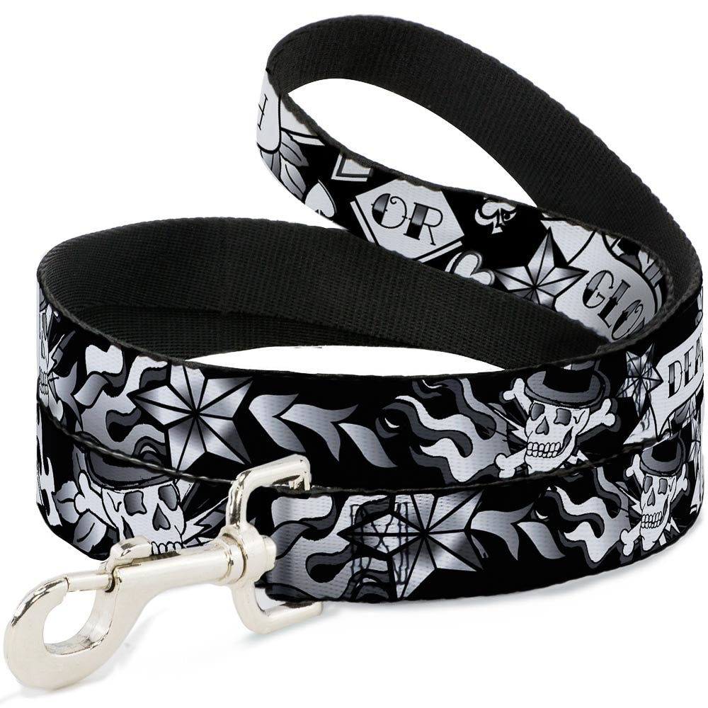 Dog Leash - Death or Glory Black/White