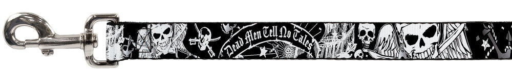 Dog Leash - Dead Men Tell No Tales Black/White