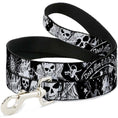 Load image into Gallery viewer, Dog Leash - Dead Men Tell No Tales Black/White
