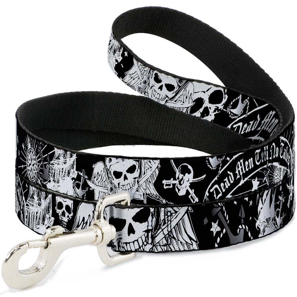 Dog Leash - Dead Men Tell No Tales Black/White