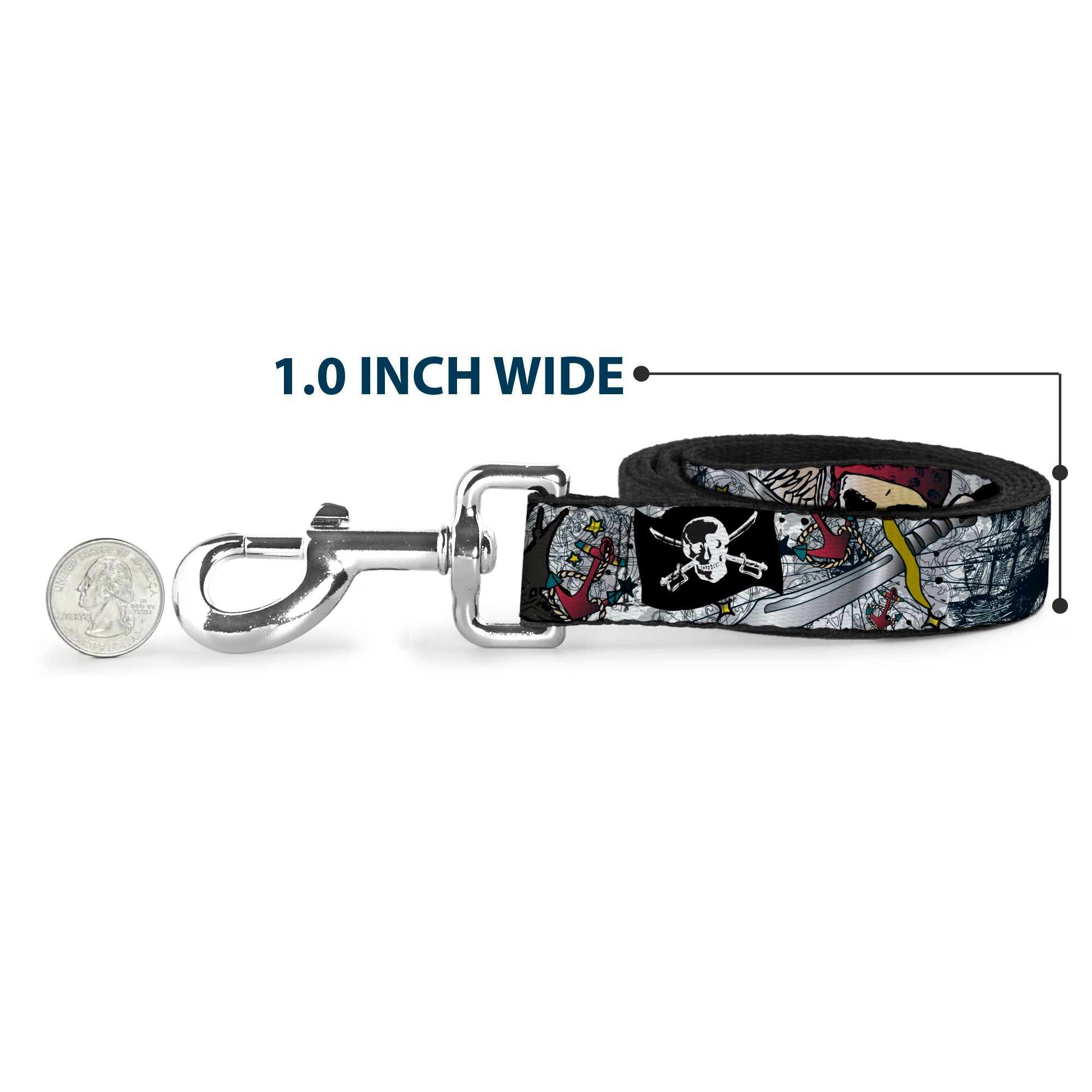 Dog Leash - Dead Men Tell No Tales CLOSE-UP White