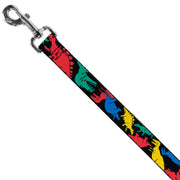 Dog Leash - Dinosaurs Black/Multi Color