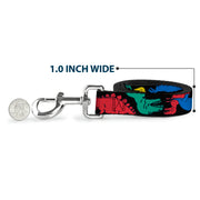 Dog Leash - Dinosaurs Black/Multi Color