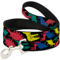 Load image into Gallery viewer, Dog Leash - Dinosaurs Black/Multi Color
