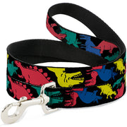 Dog Leash - Dinosaurs Black/Multi Color