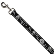 Dog Leash - DJ Skulls Black/Gray