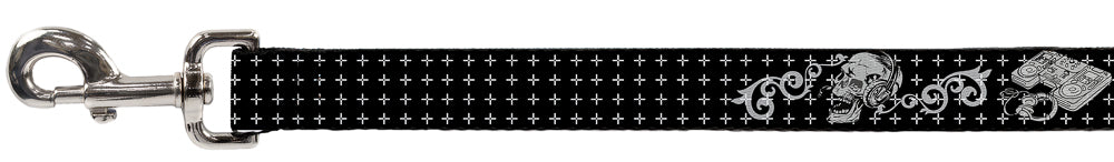 Dog Leash - DJ Skulls Black/Gray