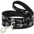 Load image into Gallery viewer, Dog Leash - DJ Skulls Black/Gray
