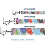 Dog Leash - Dots White/Transparent Multi Color