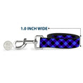 Load image into Gallery viewer, Dog Leash - Diagonal Buffalo Plaid Black/Blue
