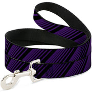 Dog Leash - Diagonal Stripes Black/Purple