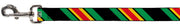 Dog Leash - Diagonal Stripes Black/Green/Yellow/Red