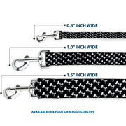Dog Leash - Dog Bone Black/White