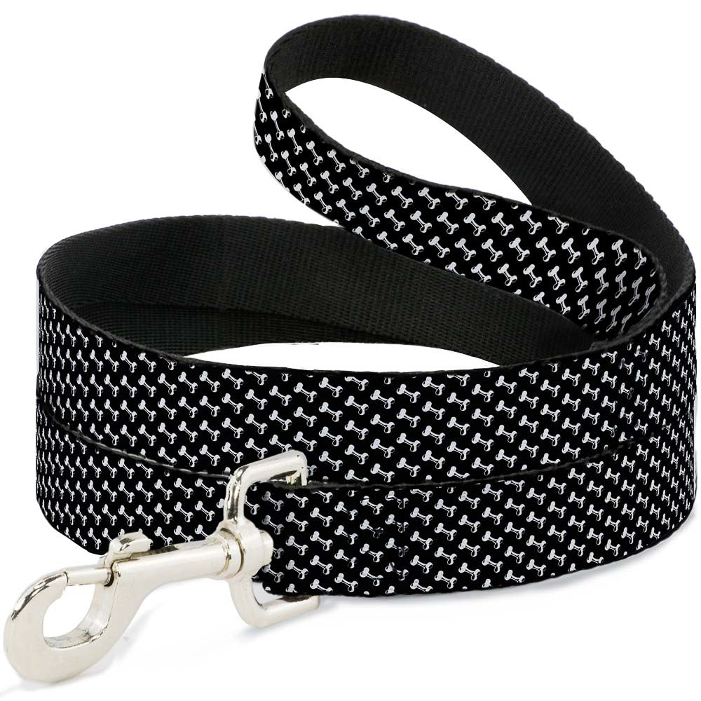 Dog Leash - Dog Bone Black/White