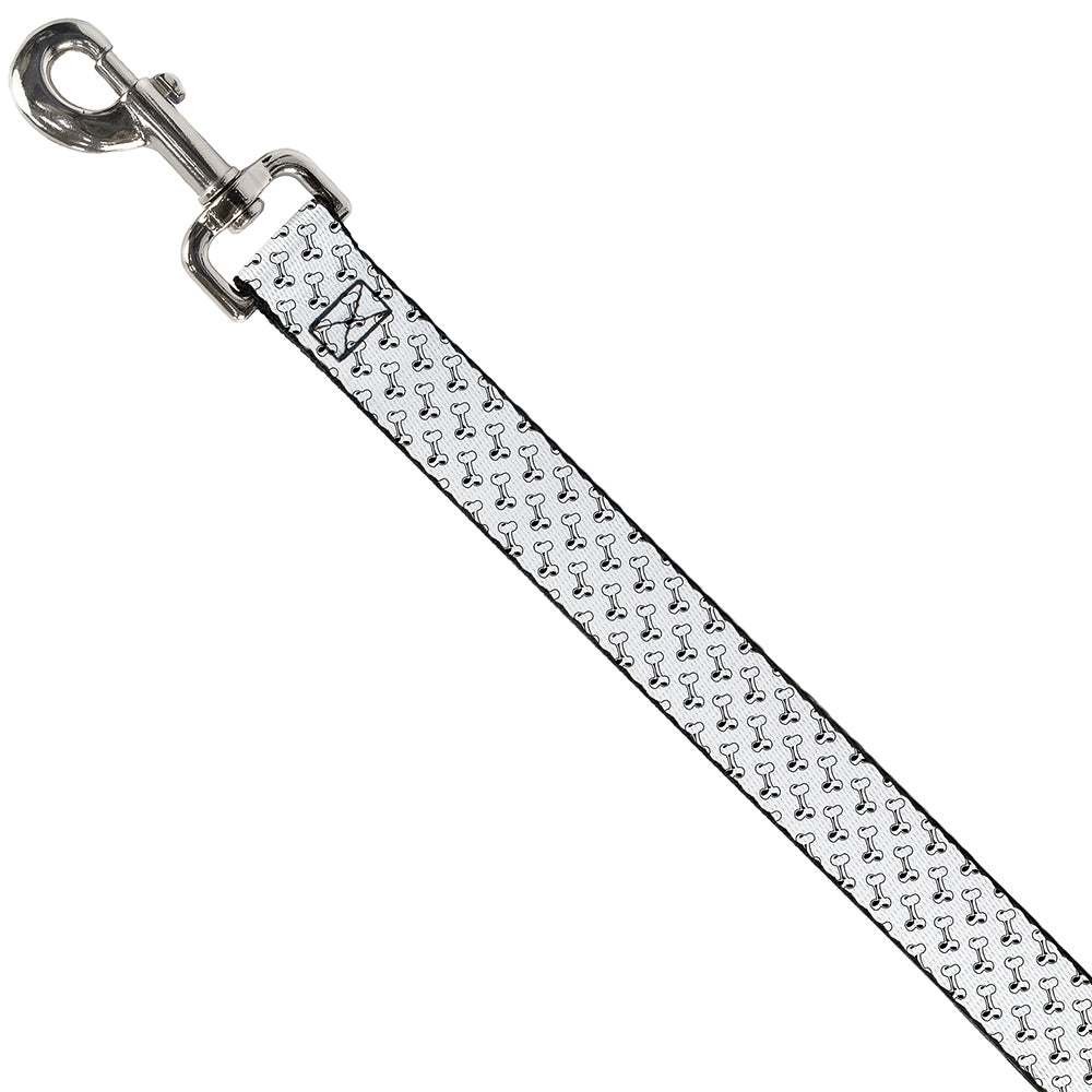 Dog Leash - Dog Bone White/Black