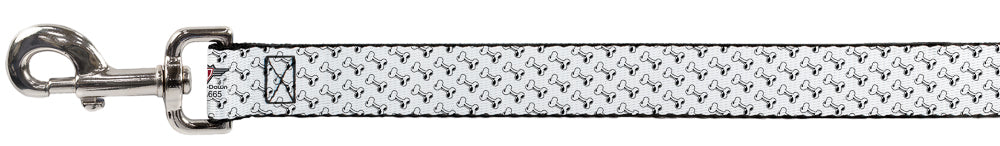 Dog Leash - Dog Bone White/Black