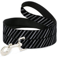 Load image into Gallery viewer, Dog Leash - Diagonal Stripes Scribble Gray/Black
