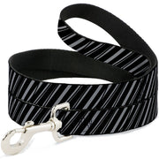 Dog Leash - Diagonal Stripes Scribble Gray/Black