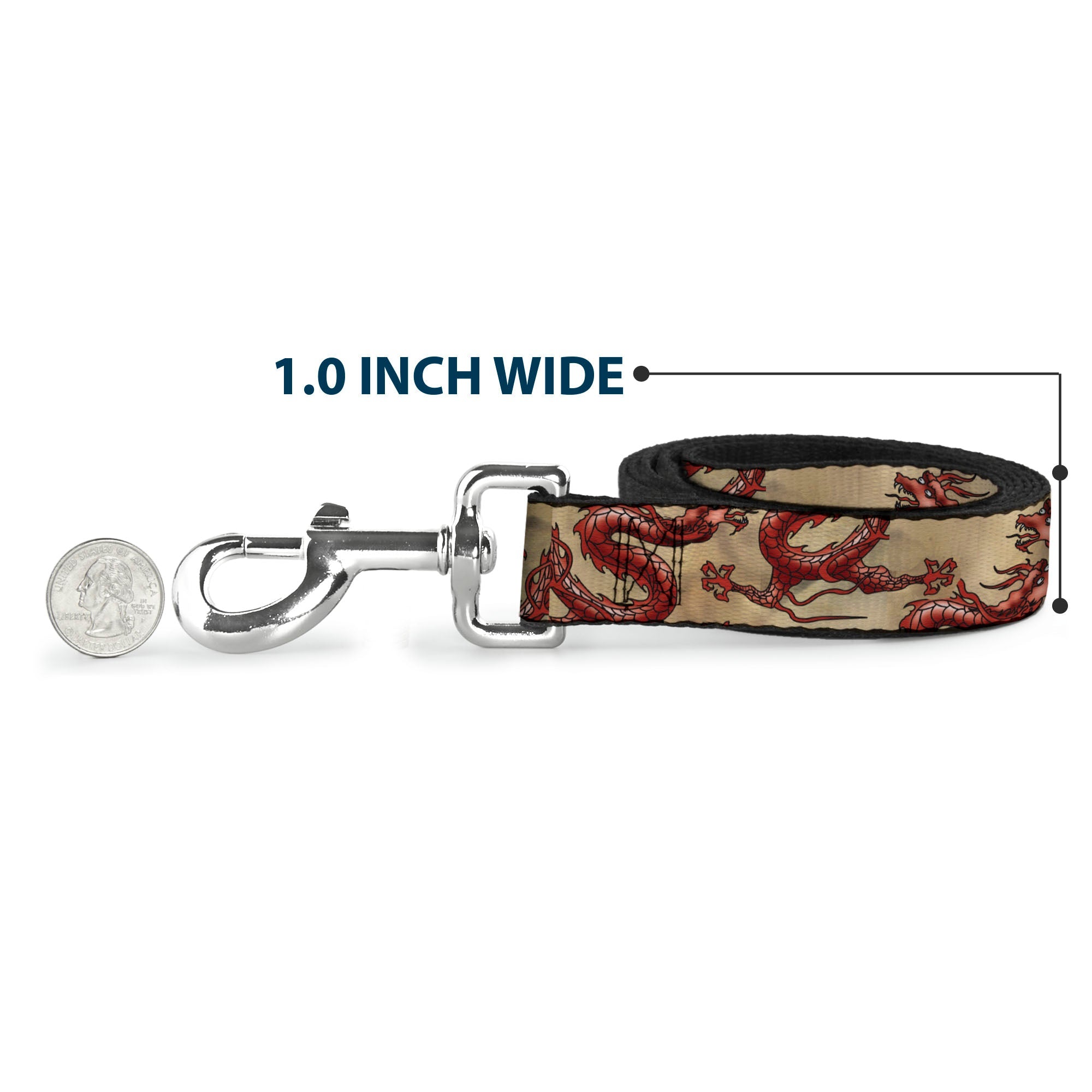 Dog Leash - Dragons Tan