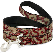 Dog Leash - Dragons Tan