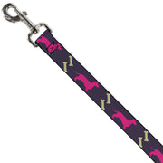 Dog Leash - Dachshunds & Bones Purple/Fuchsia/Green