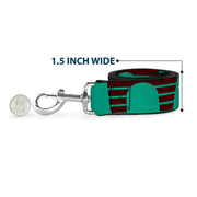 Dog Leash - Dog House & Bone Turquoise/Brown