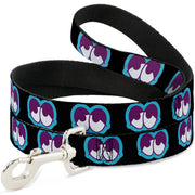 Dog Leash - Dopey Eyes Black/Baby Blue/Purple