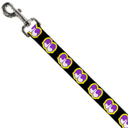 Dog Leash - Dopey Eyes Black/Yellow/Purple