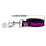 Dog Leash - DRAMA QUEEN Black/Fuchsia