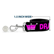 Dog Leash - DRAMA QUEEN Black/Fuchsia