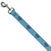 Dog Leash - Diamond Sketch Turquoise/Black