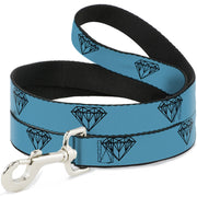 Dog Leash - Diamond Sketch Turquoise/Black
