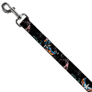 Dog Leash - Die Hard Skulls & Stars2 Black/Multi Color