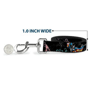 Dog Leash - Die Hard Skulls & Stars2 Black/Multi Color