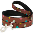 Load image into Gallery viewer, Dog Leash - Dots Brown/Multi Pastel
