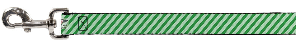 Dog Leash - Diagonal Stripes Pastel Greens