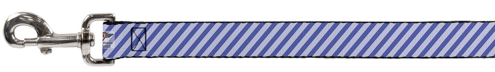 Dog Leash - Diagonal Stripes Pastel Blues