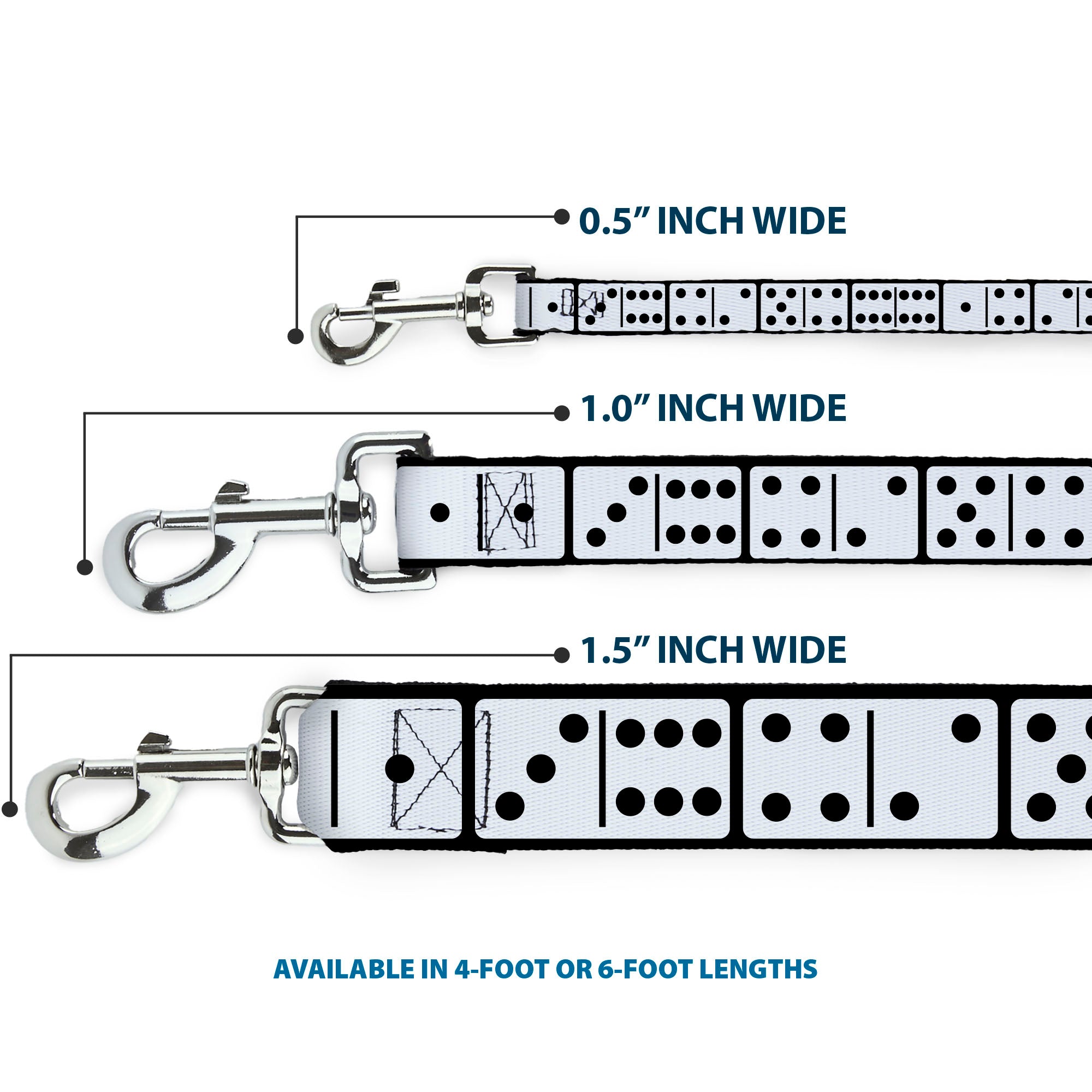 Dog Leash - Dominoes Black/White/Black