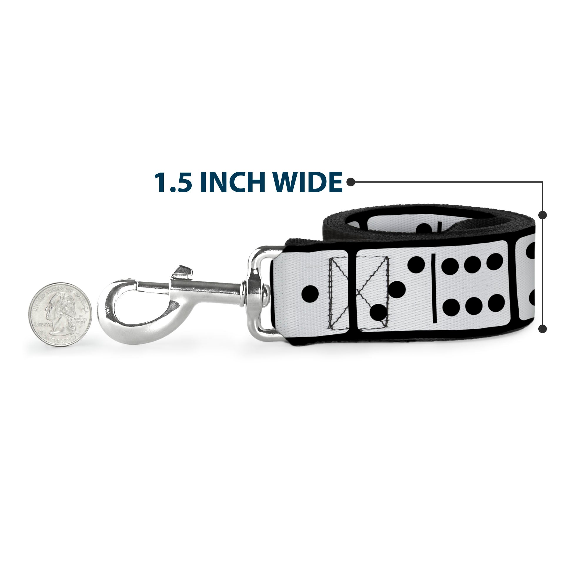 Dog Leash - Dominoes Black/White/Black